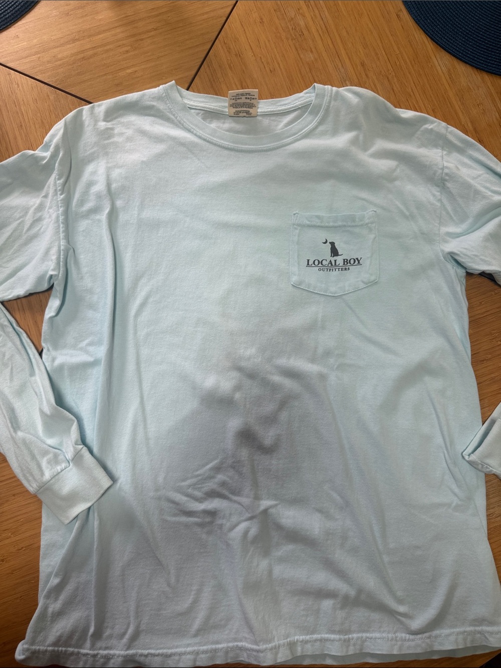 Local Boy Outfitters Men’s Light Blue Long-Sleeve Pocket Tee